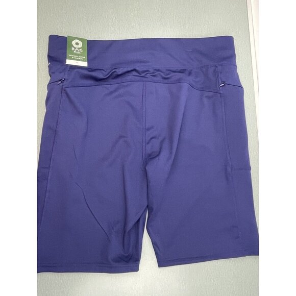 RAG Plus Navy Blue Womens High Waist 9" Inseam Shorts Stretch Zip Pockets 3X - Picture 8 of 11